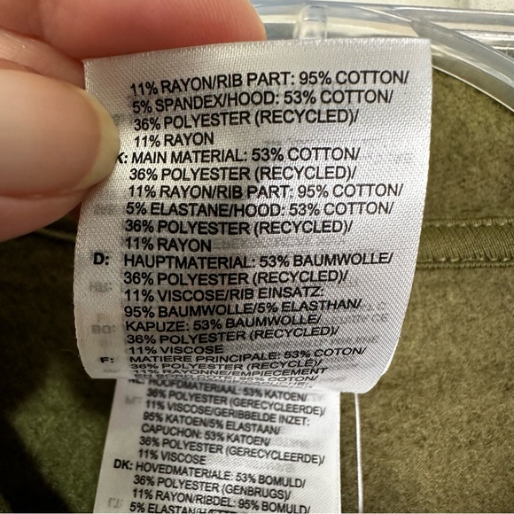 NWT Adidas AOP Fleece Hoodie Pullover Sweatshirt in Olive Men’s Sz L - Picture 10 of 12